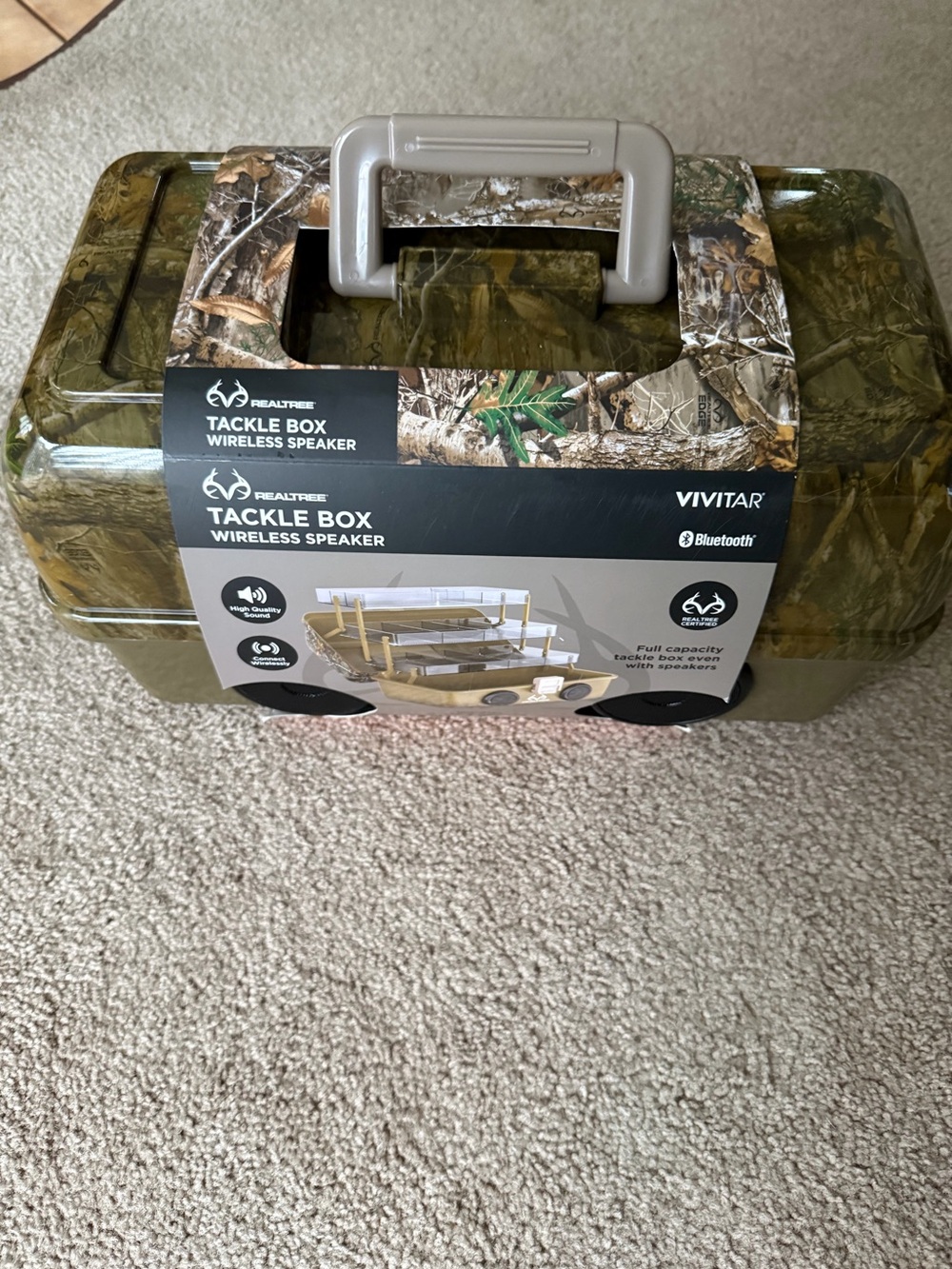 Realtree Camo/Olive Tackle Box Bluetooth Speaker - Picture 3 of 3